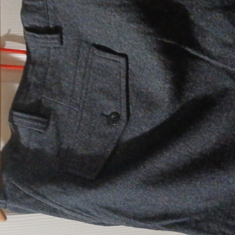 Nautica Men's Charcoal Cargo Pants - Utility Pocket Style 55%Woll,45%Rayon,38w